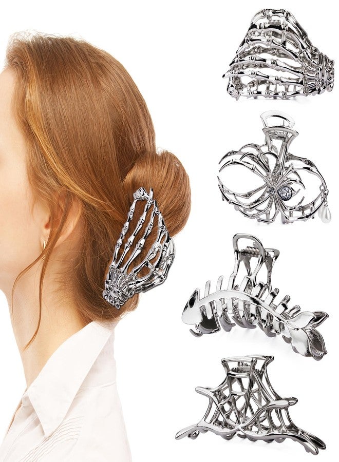 Fensong 4 Pcs Metal Spider Hair Claw Clips for Women, Gothic Hair Accessories with Spiders, Edgy Dark Hair Clips, Unique Gifts for Women,Suitable for Daily Use and Parties - Image 1